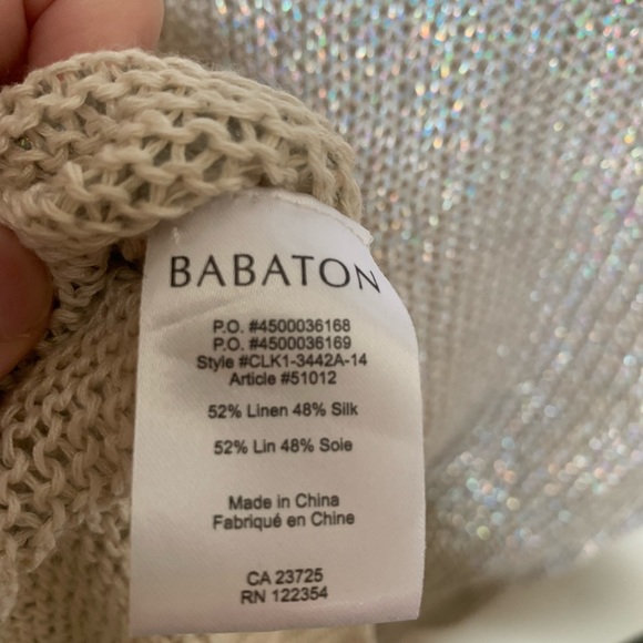 Iridescent Babaton Linen & Silk Knit Sweater Size M - Picture 5 of 5